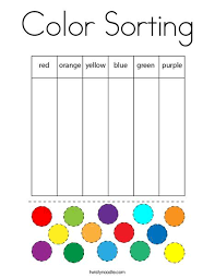 Color Sorting Coloring Page Twisty