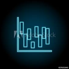 Waterfall Chart Neon Icon Simple Thin Line Outline Vector