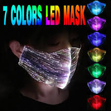 2020 New Led Mask 7 Color Luminous Light Up Face Mask Usb Rechargeable For Men Women Masque Party Festival Dancing Rave Masquerade Costumes Wish