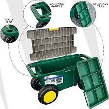 Garden Tool Cart Seat Storage Box On