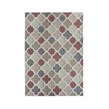 trellis pattern short pile rug in 100