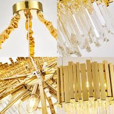 Metal And Crystal Hanging Lights Modern Unique Ceiling Light Fixture For Dining Room Takeluckhome Com