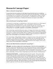 Maybe you would like to learn more about one of these? Research Concept Paper Docx Research Concept Paper What Is A Research Concept Paper Concept Paper Lays The Foundation For The Applied Research Project Course Hero