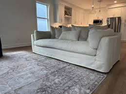 Wide Linen Fabric Slipcover Sofa