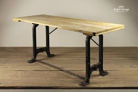 Salvaged Industrial Machine Base Pine Table