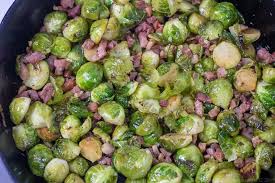 Brussel's sprouts with pancetta, green vegetables, 10/10 , real free french recipe a tasty mix of brussel's sprouts and crispy and smoky baked pancetta. Roasted Brussels Sprouts With Pancetta First You Have A Beer
