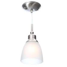 Find great deals on ebay for pendant light glass shade replacement. Hampton Bay Riverbrook 1 Light Brushed Nickel Mini Pendant With Frosted White Glass Shade 3 Pack Hbv8991 Bn The Home Depot