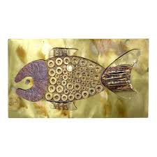 Brass And Copper Fish Wall Sculpture