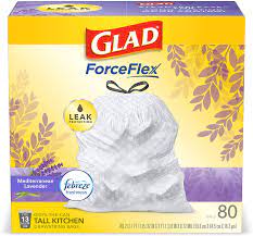Glad kitchen garbage bags?… all of these above questions make you crazy whenever coming up with them. Amazon Com Glad Forceflex Tall Kitchen Drawstring Trash Bags 13 Gallon White Trash Bag Mediterranean Lavender Scent With Febreze Freshness 80 Count Package May Vary Health Personal Care