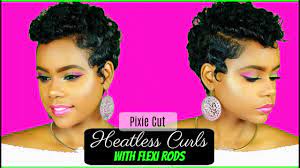 heatless curls on relaxed short hair