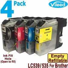 Install brother dcp j100 : Vileed 4 Pack Lc539xl Bk Lc535xl C M Y Refillable Empty Print Cartridge Without Ink Full Set For Brother Dcp J100 Dcp J105 Mfc J200 Colour Printer Lc539 Black Lc539xlbk Lc535 Xl Cyan Magenta