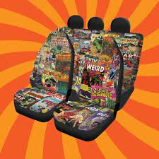 1950s Horror Comic Art Car Seat Covers