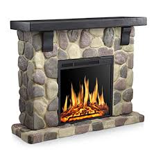 50 Inch Electric Fireplace Stone Mantel Package 48 Inch
