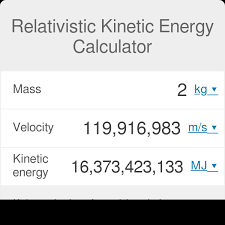 relativistic kinetic energy calculator
