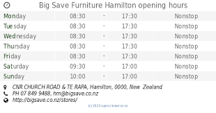 save furniture hamilton opening hours