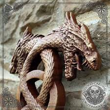 kundalini dragons norse wood carving