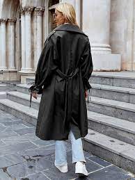 Flounce Sleeve Double Ted Trench