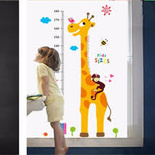 Details About Cute Cartoon Giraffe Decal Height Chart Wall Sticker Kids Height Measuring Sust