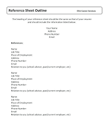 Resume Reference List Template Professional Reference Sheet Sample