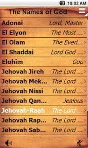 Image Result For The Names Of God And Their Meanings Chart