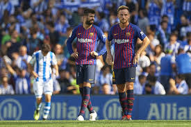 Lionel messi and luis suarez on target as visitors extend league lead to nine points. Real Sociedad Vs Barcelona Result Luis Suarez And Ousmane Dembele Earn 2 1 La Liga Comeback Win London Evening Standard Evening Standard