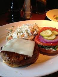 veggie burger with southern cole slaw