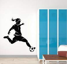 Vinyl Wall Decal Soccer Girl Player