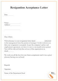 9 Resignation Acceptance Letter Template Examples