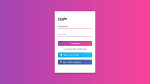 login form or page using html css