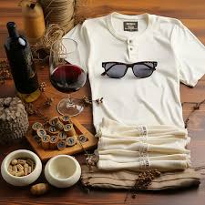 Henley Long Sleeve T Shirt In A Winery