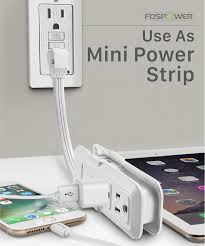 Extension cord 90 degree plug. Fospower 3 Outlet Mini Power Strip With 10inch Wraparound Extension Cord 90 Degree Plug Adapter Wall Tap For Home Office Travel White Power Strips Surge Protectors Tools Home Improvement