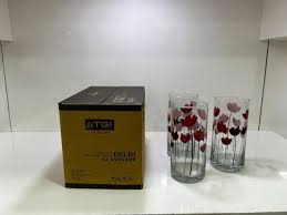 Flower Printed 6 Pieces Glass Set