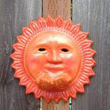 Terra Cotta Sun Painted And Glazed