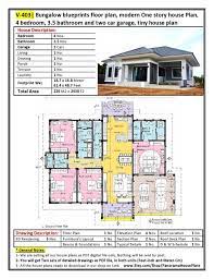 V 403 Bungalow Blueprints Floor Plan