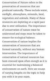 write a essay on nature conservation in essay on nature conservation