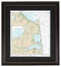 Framed Nautical Chart Cape Henlopen To Indian River Inlet And Breakwater Harbor