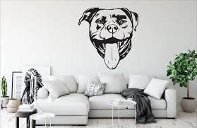 Pitbull Dog Wall Decal Dog Decor Dog