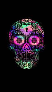 mexican mandala neon skull
