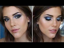 prom makeup tutorial blue smokey eyes