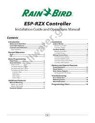 Manual Rainbird Esp Rzx Eng Pages 1 17 Text Version
