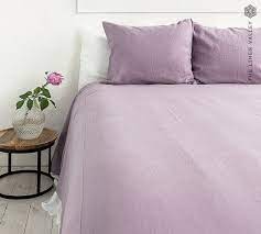 Light Lilac Linen Bedspread Lavender
