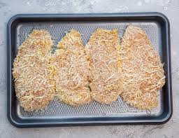 The chicken is breaded, browned, then baked to perfection with sauce serve moist and flavorful breaded chicken breasts with cheese and fresh tomato sauce, with a side of spaghetti, garlic bread, and a. Baked Chicken Parmesan Gimme Delicious