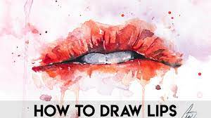 begginers easy watercolors lips