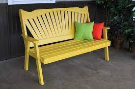 Pine Wood Fan Back Garden Bench From