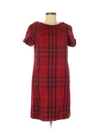 Details About Burberry Brit Women Red Casual Dress 42 Italian