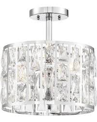 Sales For Home Decorators Collection Kristella 12 5 In 3 Light Chrome Semi Flush Mount Light With Clear Crystal Shade
