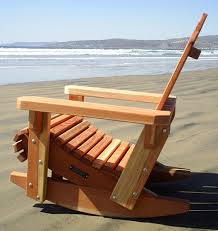 redwood adirondack rocking chair
