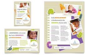 Daycare Brochure Samples Kindergarten Flyer Ad Template Design