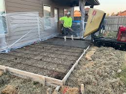 Outdoor Concrete Patio Construction In