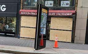 downtown crossing getting boarded up